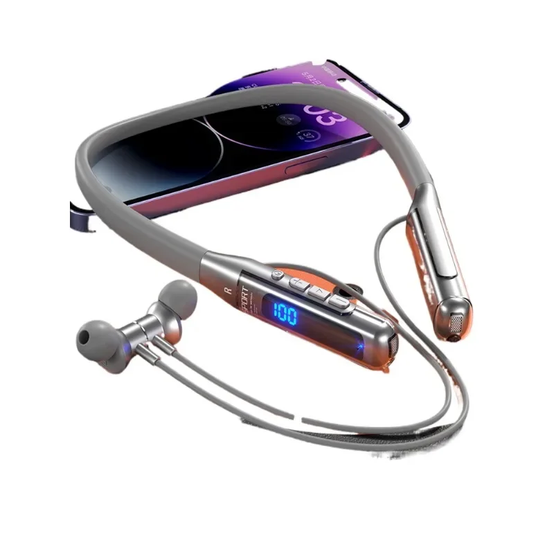 

**Bluetooth headset wireless sports running neck type ultra-long battery life noise reduction is suitable for Apple and Huawei