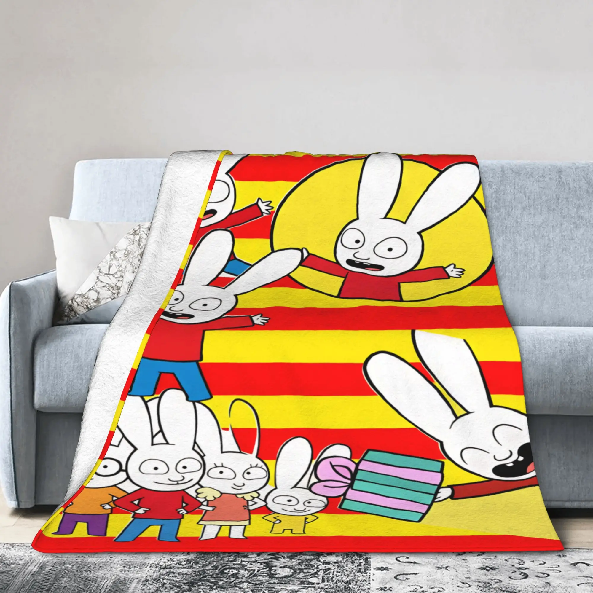 Simon Super Rabbit  Blanket Quality Comfortable  Throw Blanket Winter Camping Living Room Trend Bedspread