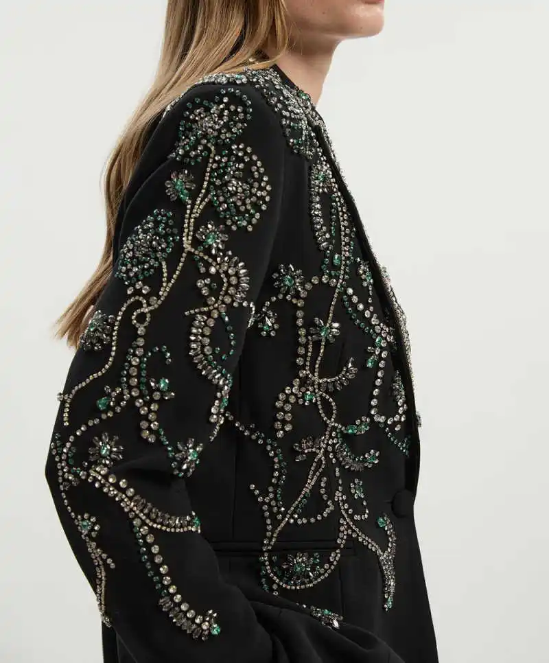 Luxe Kristallen Moeder Van De Bruid Pakken 2-delige Diepe V-hals Broek Sets Kantoor Dames Werk Aangepaste outfits