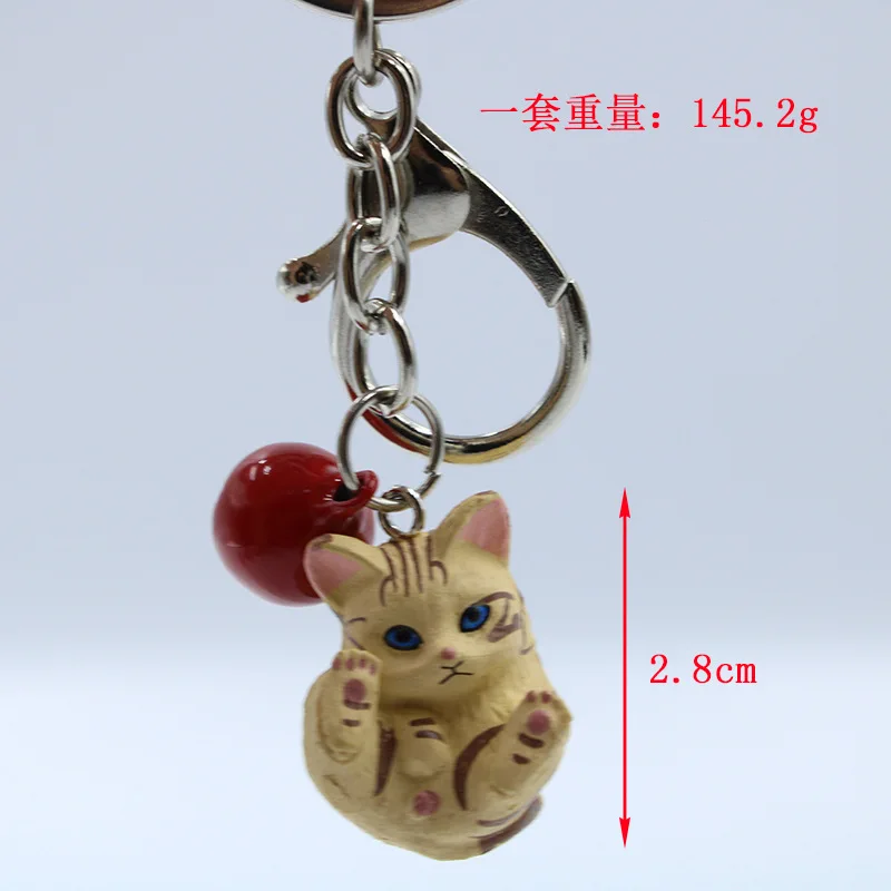 Cute Cartoon Animal Cat Keychain for Women Girls Car Handbag Accessories Phone Case Pendant Unisex Birthday Present Key Ring