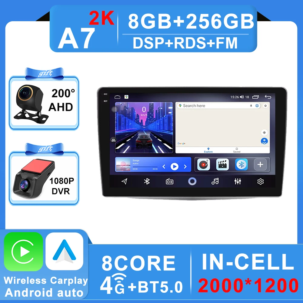Android 16 Autoradio Stereo Voor Alfa Romeo MiTo 955 2008-2016 Auto Cireless Carplay GPS Navigatie Multimedia Video speler 2Din