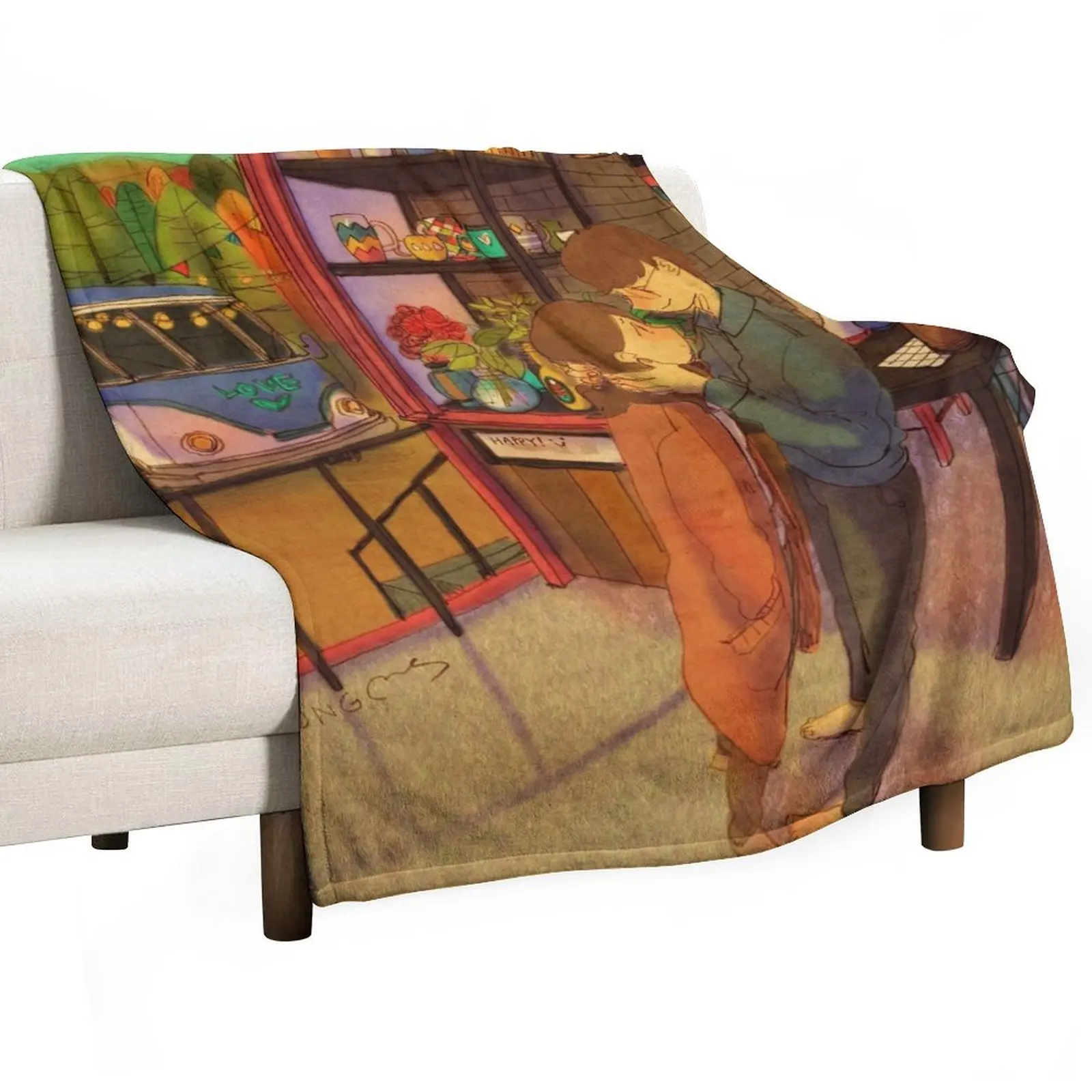 

Puuung Illustration No.232 Throw Blanket Bed covers Softest Vintage Blankets