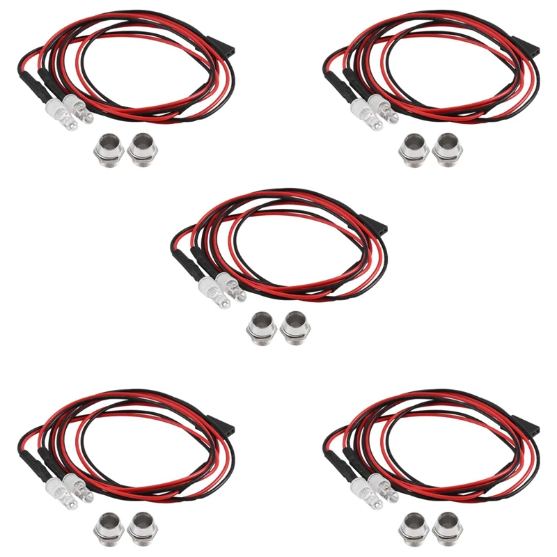 5PCS 2LED 5Mm fari accessori RC luci a LED per il modello 1/10 Drift Car Vehicle