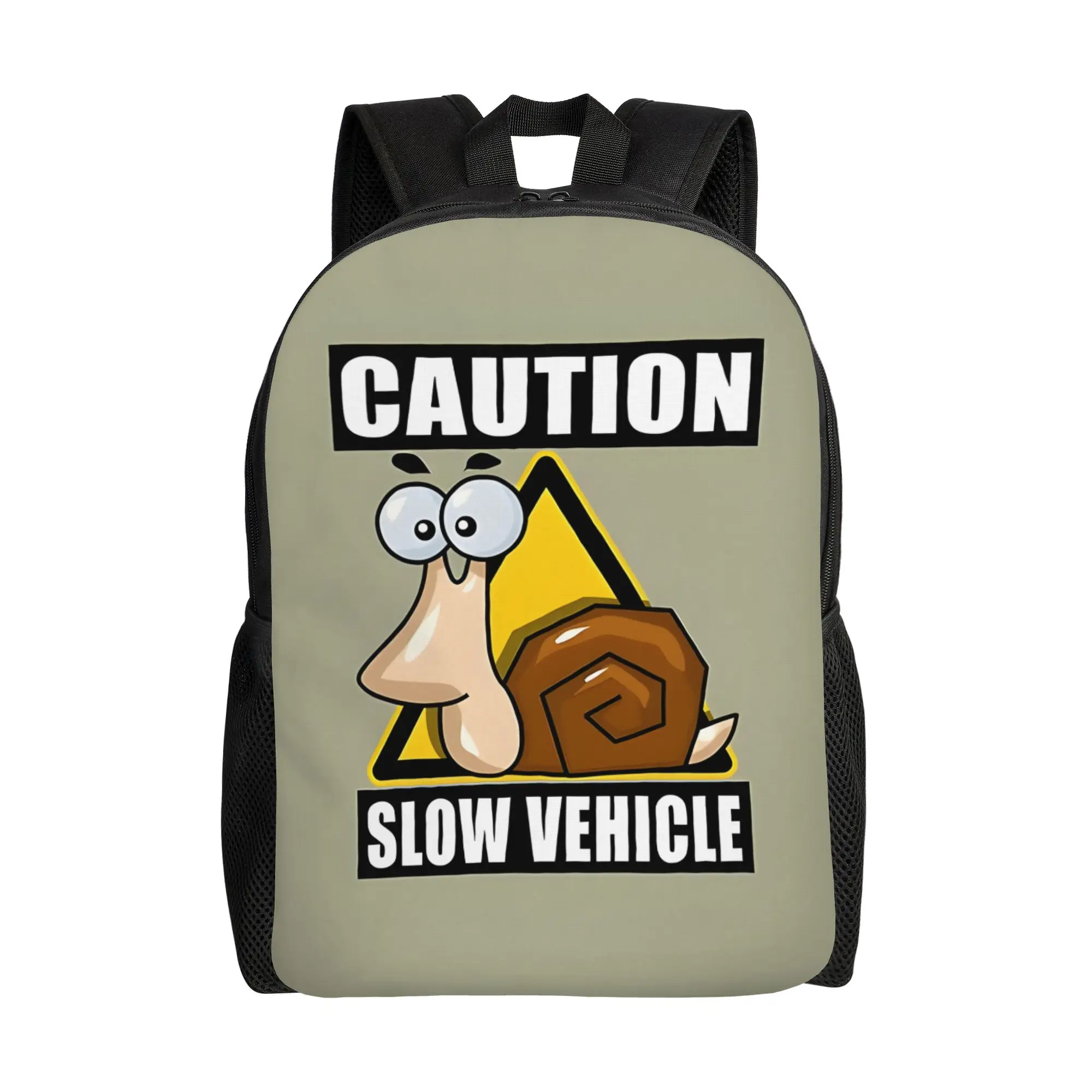 

Caution Slow Construction vehicle Backpack Fashionable Retro Grunge mochila Large Capacity Schoolbag For Teen Boys