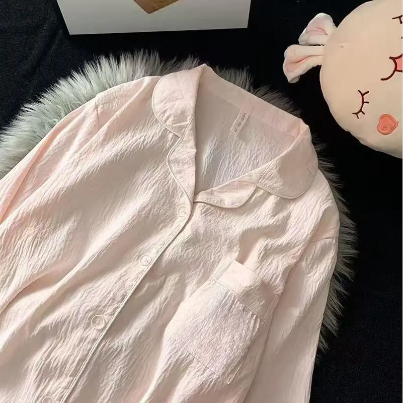 بيجامة نسائية جديدة رفيعة بأكمام طويلة لعام 2025 للربيع والخريف ملابس منزلية فضفاضة برسوم كارتونية حلوة وجذابة مجموعة ملابس منزلية عصرية مثيرة #6