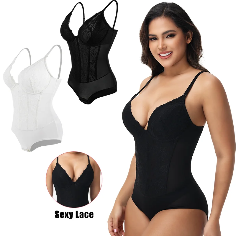 

Women Lace Lingerie Sexy Full Body Shaper Tummy Control Butt Lifter Shapewear Corset Breathable Mesh Soft Underwear Camisole