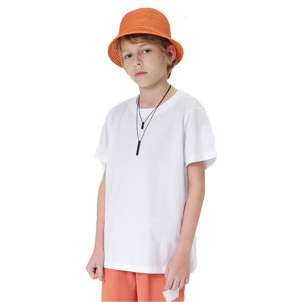 Boys T-shirts Summer Fashion Outerwear Clothes Children\'s Tops Cotton Sport Tees Girls Short Sleeve Solid Shirts Kids Casual Tee