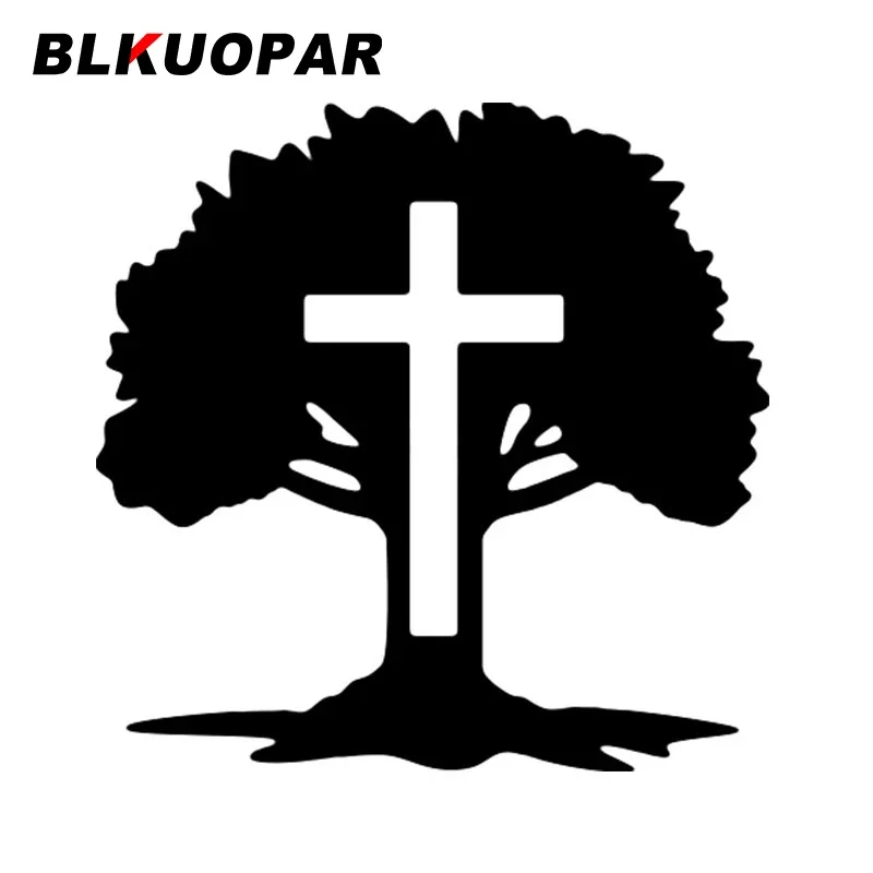 

BLKUOPAR Christian Cross Tree of Life Isolated Car Stickers Vinyl Sunscreen Decal Personality Bumper Car Styling Decoration