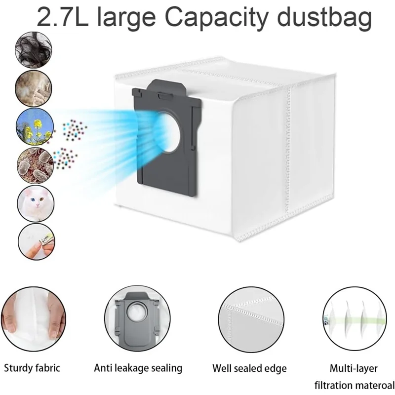 

A74G-Accessory Set For Roborock Qrevo S/Qrevo Maxv/Qrevo Pro Robot Vacuum Cleaner Main Side Brush Hepa Filters Mop Bags