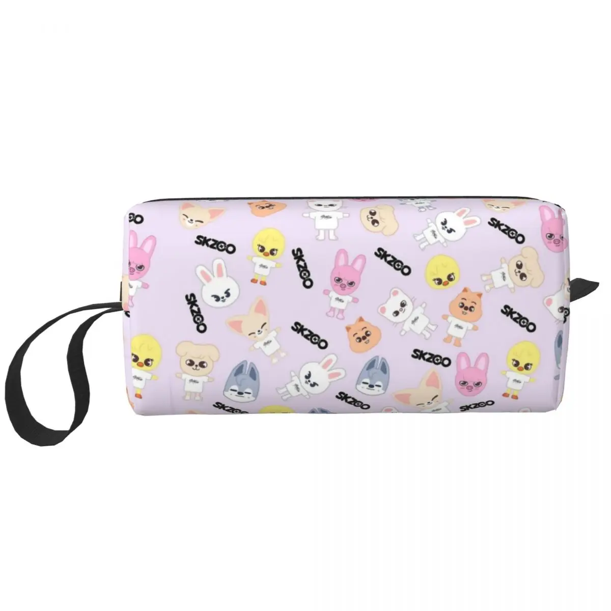 STRAY Cute KIDS-Bolsa de maquillaje grande para mujer, neceser de viaje con cremallera, bolsa de aseo portátil, SKZ Kpop Idol