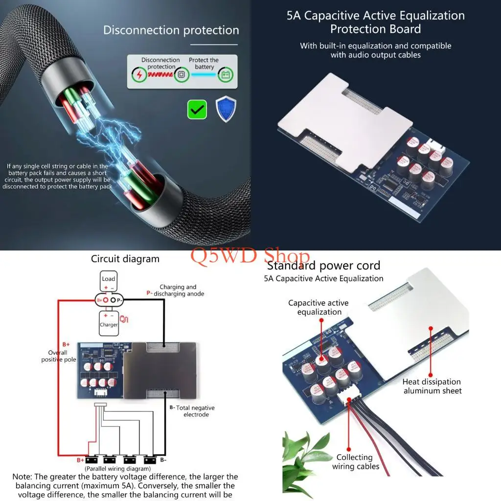 Q5WD Reliable 4S Lithium Iron Phosphate Battery Management System With 80A Continuous Current