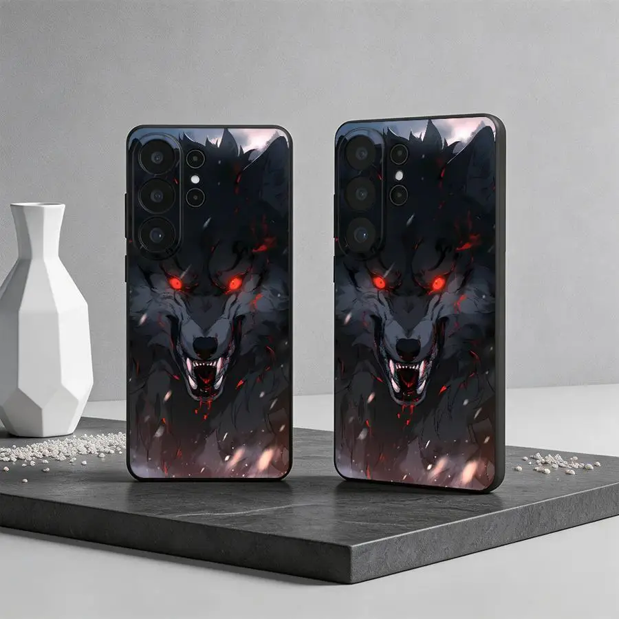 Furious Wolf With Blood Red Eyes Phone Cover Case for Samsung Galaxy S26 Ultra S23 S25+ S10 S9 S26+ S20 S24+ Note 20 8 9 10 S21