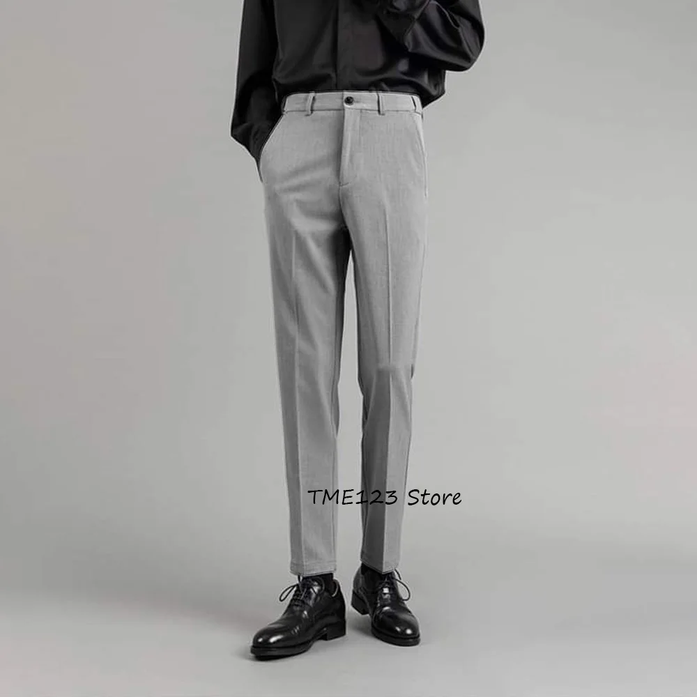 

Work Pants Polyester Fabric Straight Pants for Man Trousers Solid Color Business Casual Trouser Men's Tailoring Classic Clothing