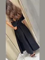 Elegant Belt Women Long Black Dress Full Sleeve Pleated Lapel Waist-Closed Female  A Line Dresses 2026 Spring Lady Robes New - Image 2