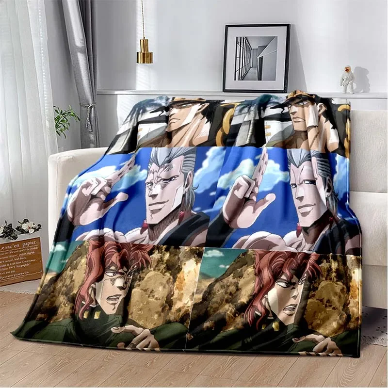 Anime JoJo Bizarre Adventure Flannel Blankets Print Child Adult  Throws Blanket Sofa Travel Teen Student Blanket