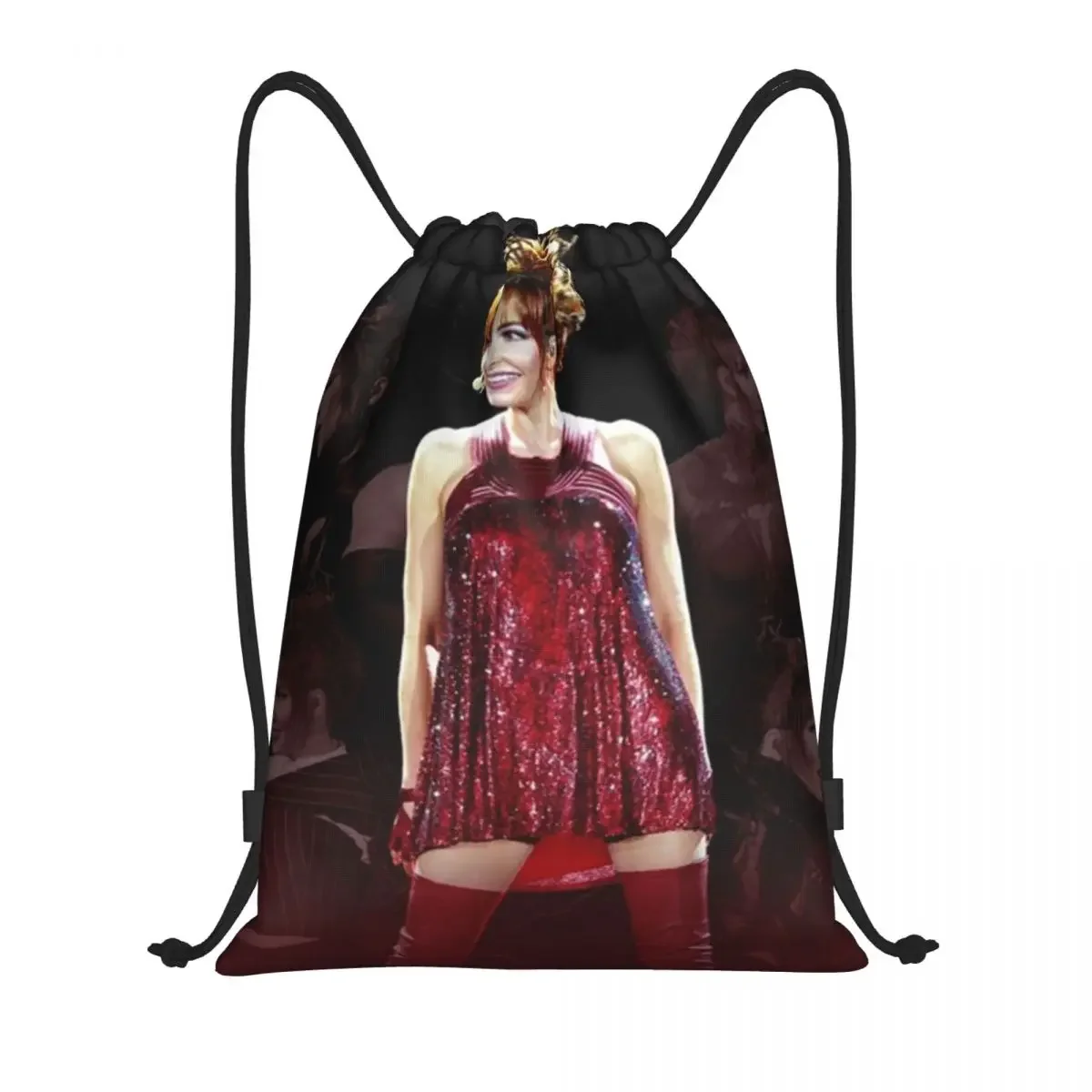 

Custom Mylene Farmer Drawstring Bags for Shopping Yoga Backpacks Women Men French Singer Sports Gym Sackpack