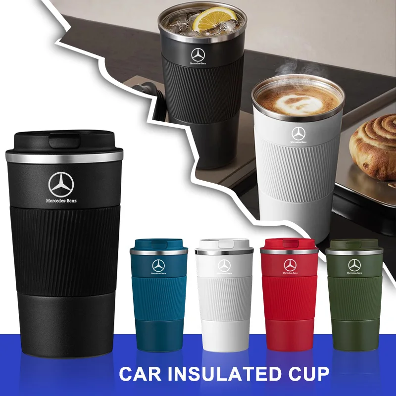 500ml Stainless Steel Coffee Tumbler Thermos Cup Portable Travel Thermal Mug For Mercedes Benz B/C/E/S Class A Class C200L GLC