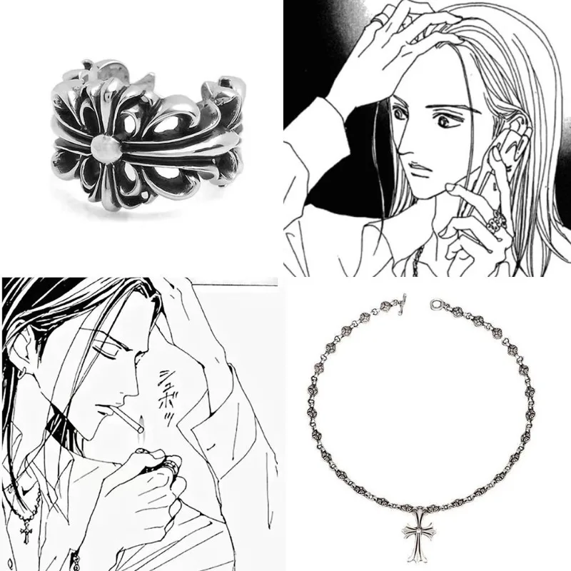 نانا أنيمي الصليب قلادة قلادة Ichinose Takumi القلائد مجوهرات الأزياء أصدقاء هدية لمحبي جمع حلية تأثيري