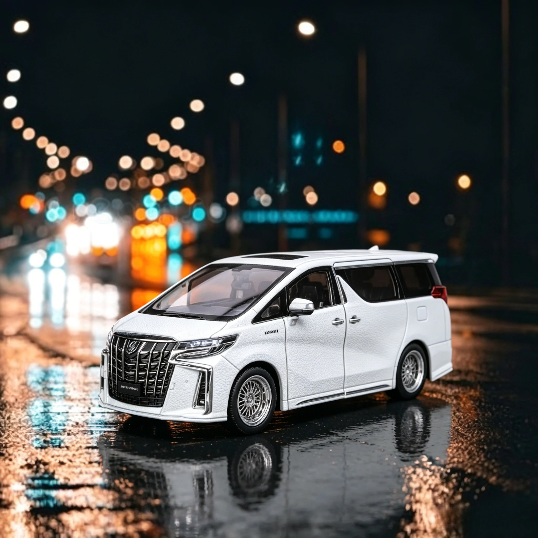 

1:18 2023 Alphard MPV Alloy Luxy Car Model Diecasts Metal Vehicles Car Model Sound Light Simulation Collection Toy Gift