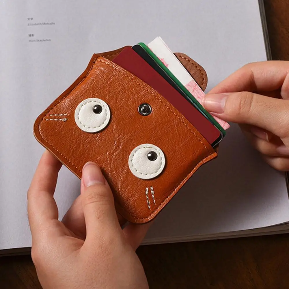 Mini Vintage Cats Print PU Card Wallet With Expandable Capacity For Credit Cards Business Card Case