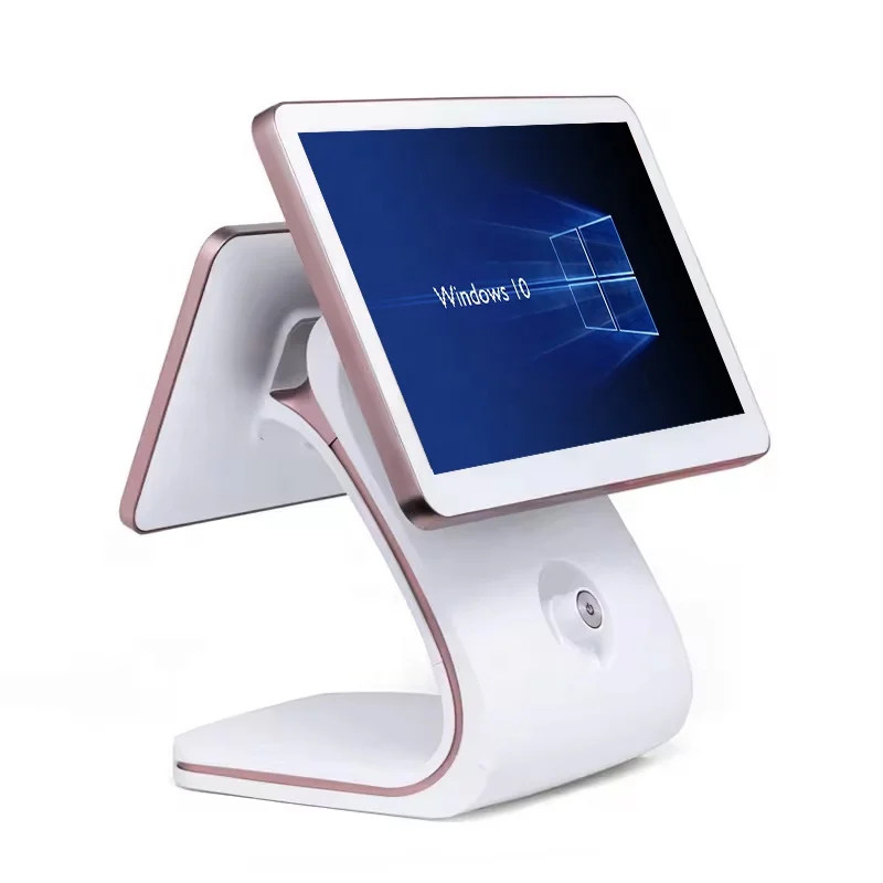 معالج Windows 10/11 عالي I5 8GB 128GB SSD مزدوج 15.6 بوصة عرض قابل للتخصيص ماكينة تسجيل المدفوعات النقدية POS