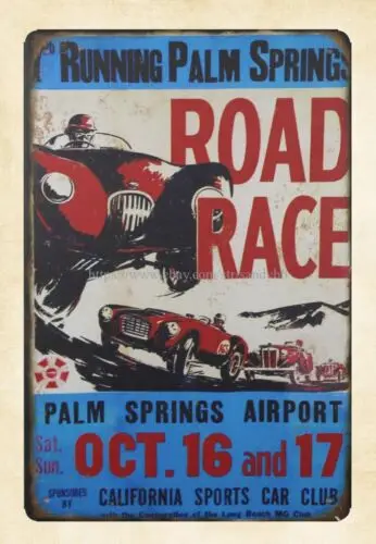 metal wall art 1953 Palm Springs Airport Road Race metal tin sign