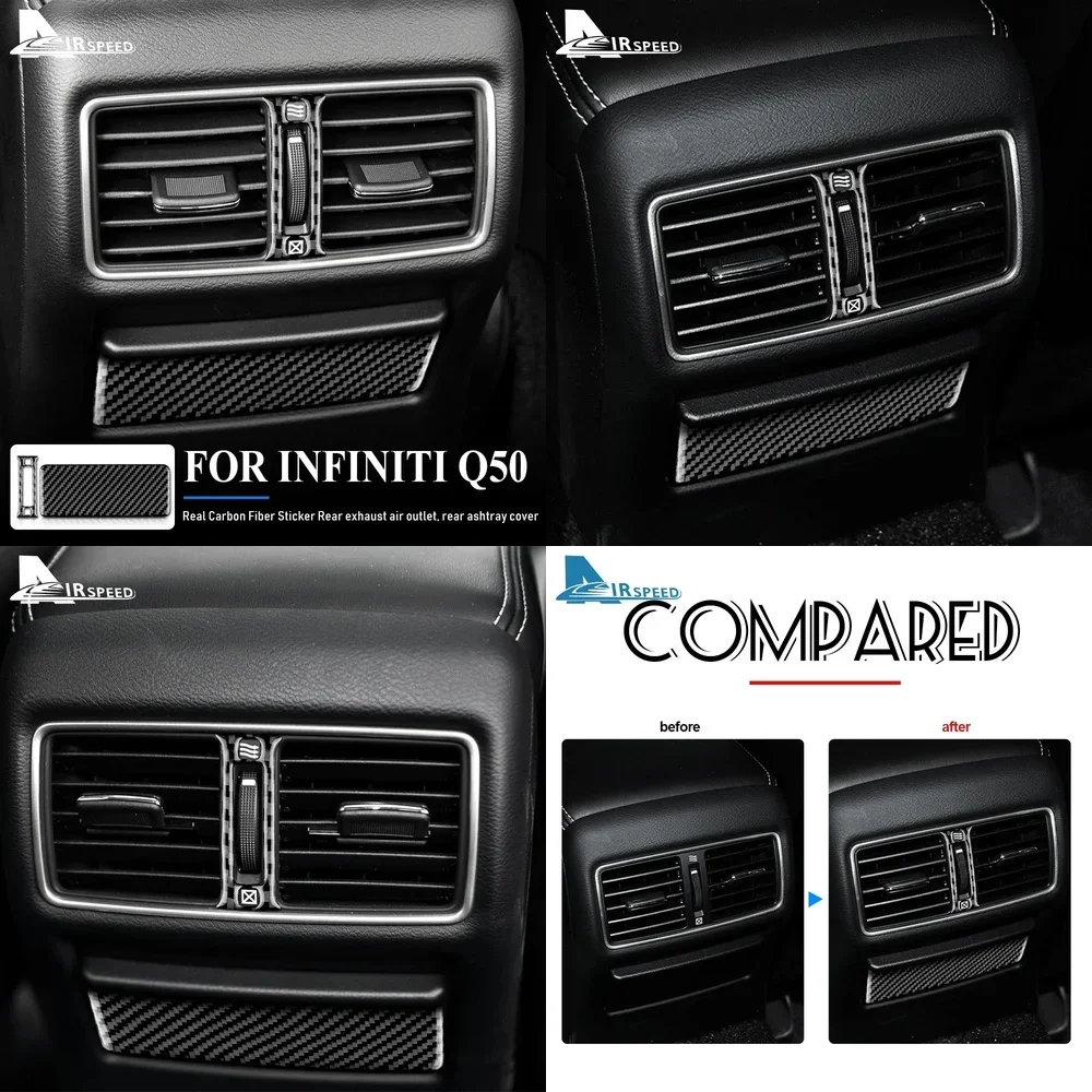 

Для Infiniti Q50 2013-2020: Наклейка на заднюю панель воздуховода из настоящего мягкого карбона (аксессуар)