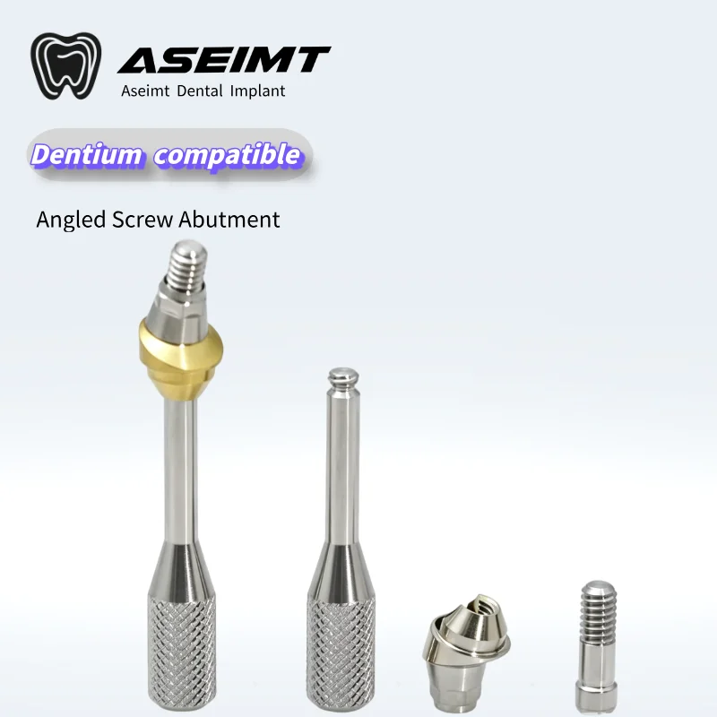 For Dentium Dental The finished angle abutment is planted to replace a single titanium substrate for repairing angle screws