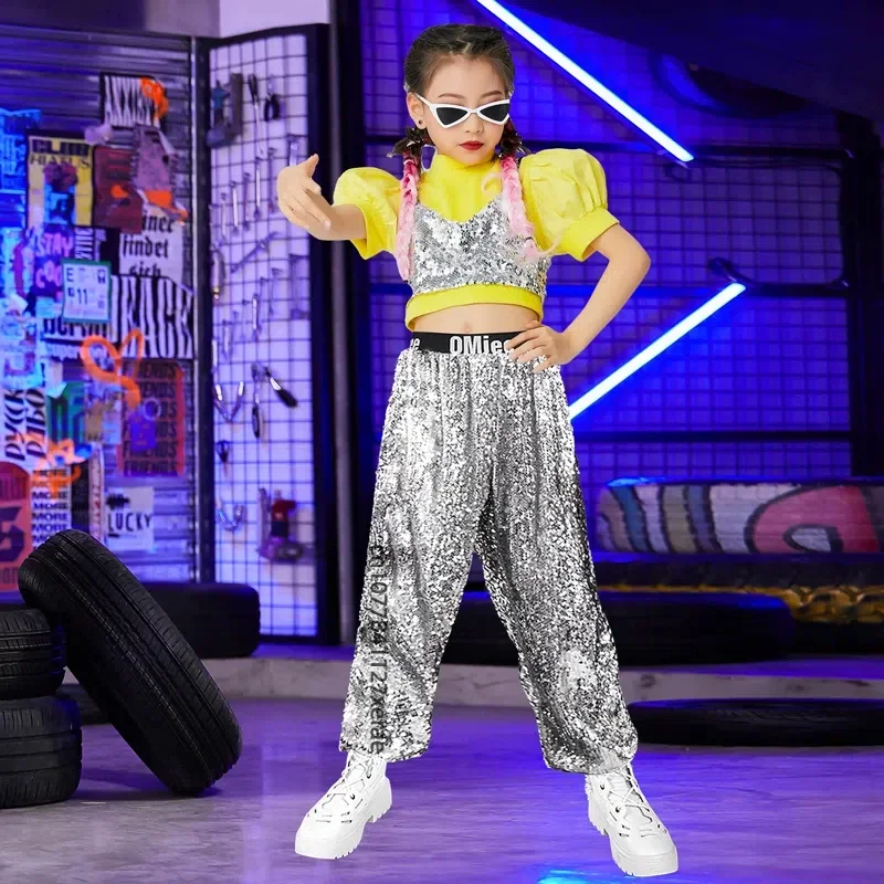 

Children's Jazz Dance Costumes Bright Colors Stage Dance Performances Clothing Girls' T-stage Fashion Shows and Trendy Clothing