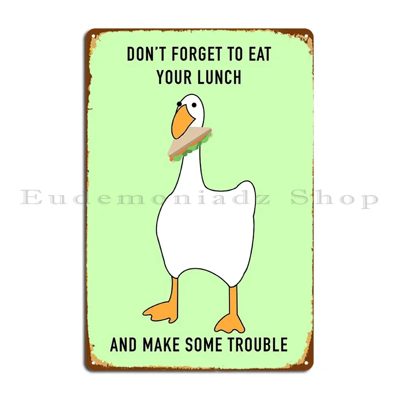 Goose Lunch Funny Metal Plaque Mural Painting Wall Cave Wall Cave Create Tin Sign Poster