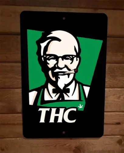 THC Colonel Sanders 8x12 Metal Wall Sign  420 Mary Jane