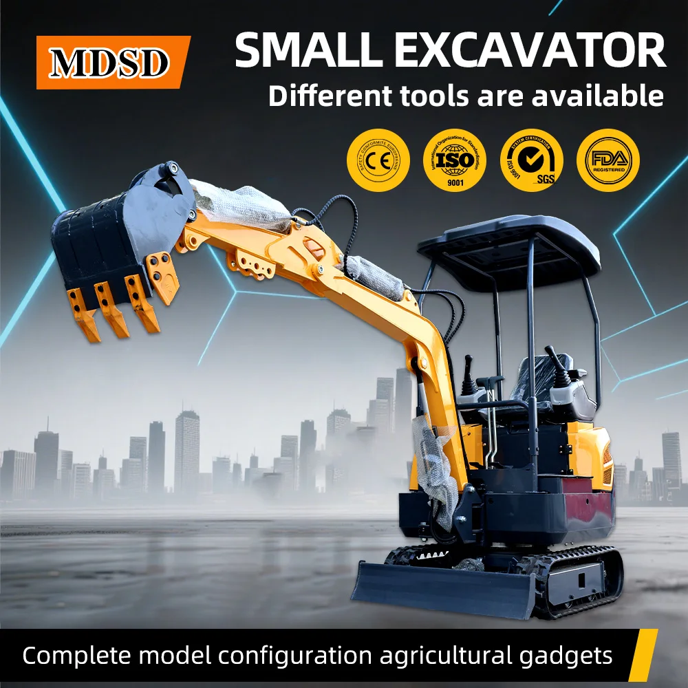 맞춤형 미니 굴삭기 0.8-2톤 엔진 고효율 트랙 굴삭기 조작 간편 빠른 배송 건설 현장용