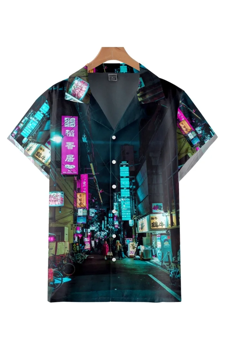 

2022 Summer Short Sleeve Shirts Original Risk Free Summer Print Shirts Ethnic Trend Men's Tops 002