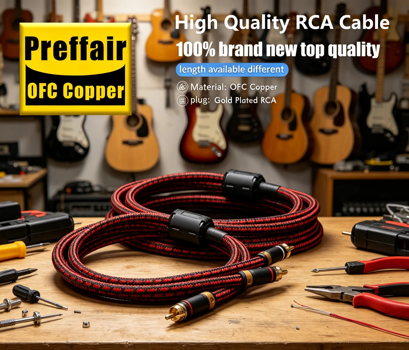 HiFi Audio Splitter Y RCA to Dual RCA Cable 1 to 2 RCA Interconnect Cable Audio Signal Cable For Amplifier DAC TV DVD