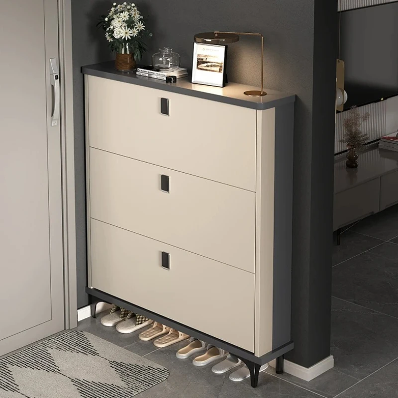 European Nordic Shoe Racks Cabinet Indoor Assembled Manmade Board Shoe Cabinet Ultra Thin Wooden Schuhschrank Home Furnitures