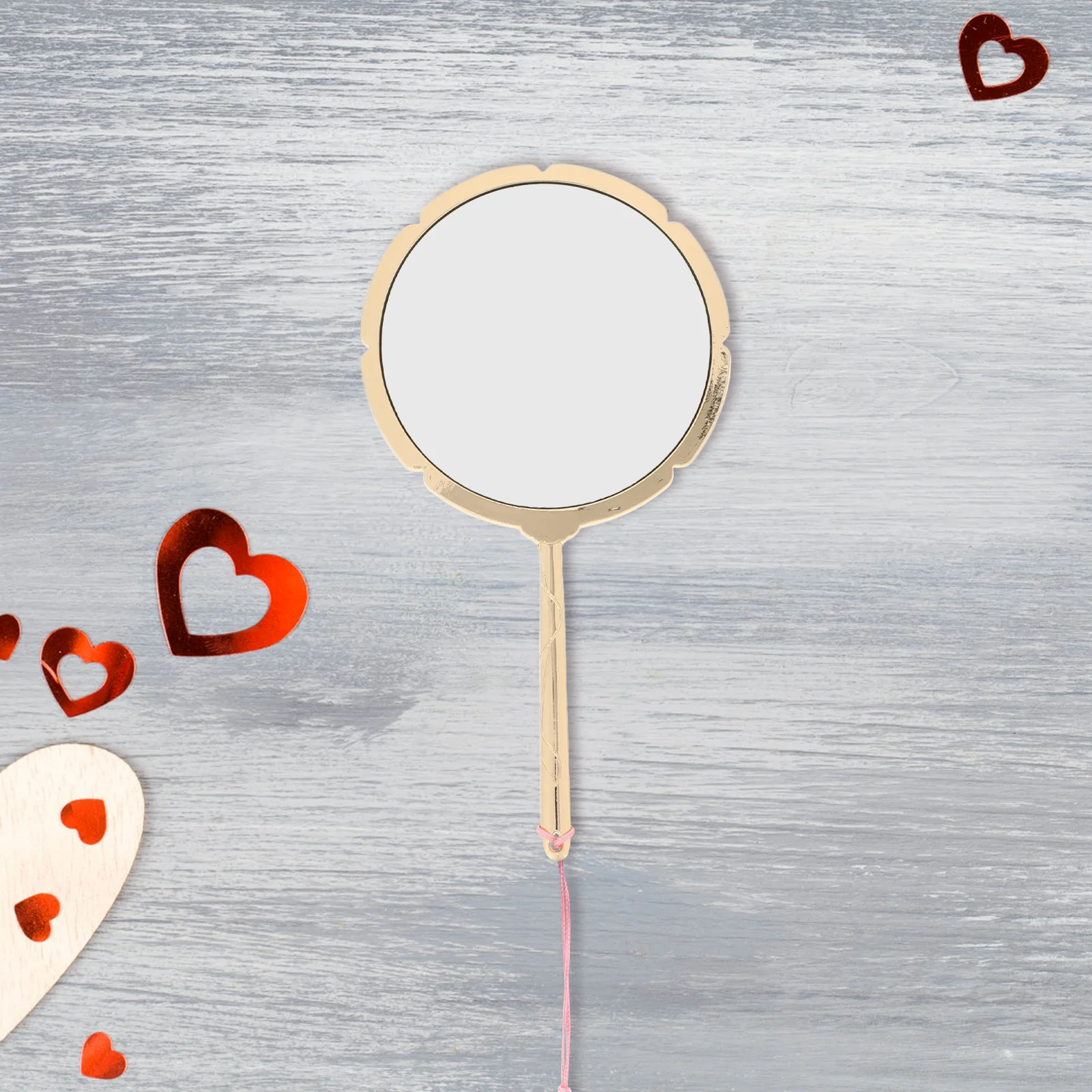 Portable Vintage Hand Mirror Gold Tassel Design Clear Reflection Ideal for on The Go Touch Ups Vintage Mirror Small