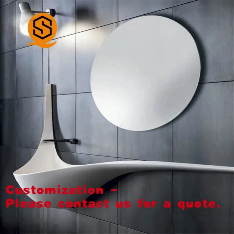 

Customize.Modern Hotel Bathrooms Solid Surface Wall-hung Type Wash Basin Artificial Stone Washing Sink