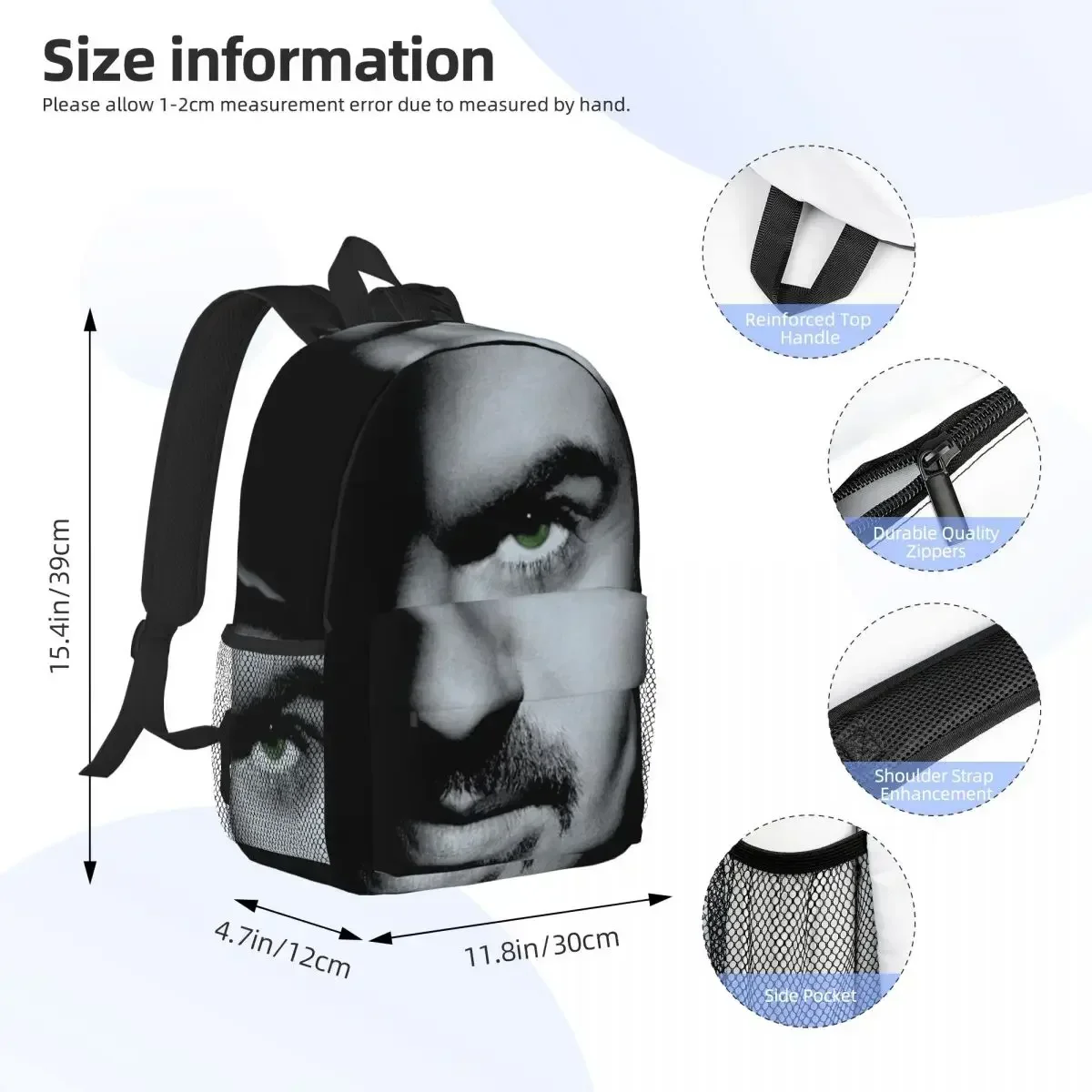 George Michael Backpack Hot Sale Daypack Large Capacity Boys Girls BookBag Shoulder Bags for Men Women Children School Bag