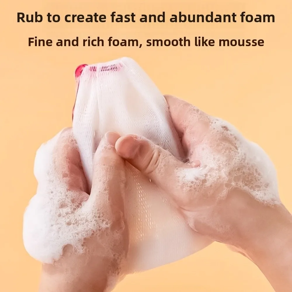 

50Pcs Hangable Soap Foaming Nets with Drawstring Double Layer Shower Gel Saver Pouch Reusable Portable Soap Bubble Bags