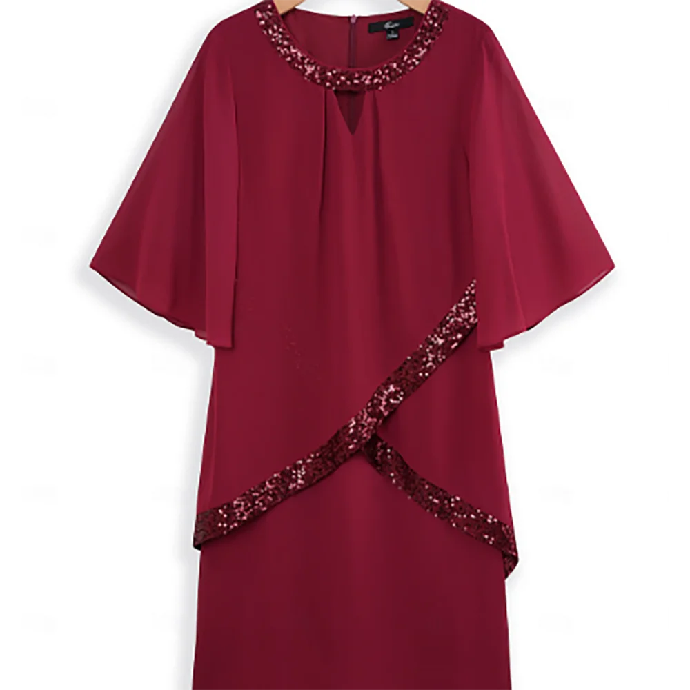 Elegant O-Neck Sppliquins Lace Tiered Straight Formal Evening Dresses Birthday Party Prom Gowns Customized