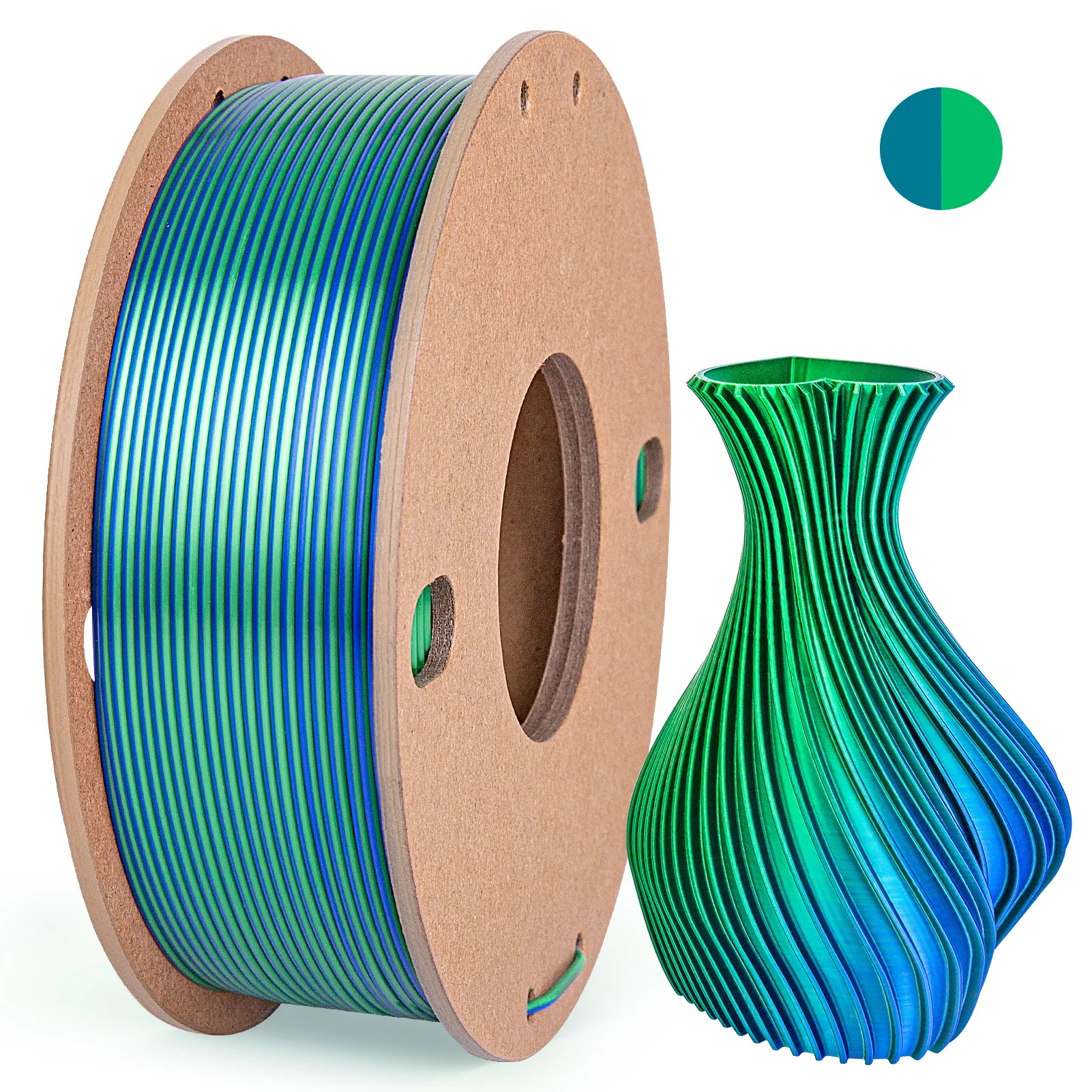 250g Silk PLA Filament 2 Color in 1 3D Printing Filament PLA 1.75mm PLA Silk 3D Printer Filament Fit Most FDM Printers