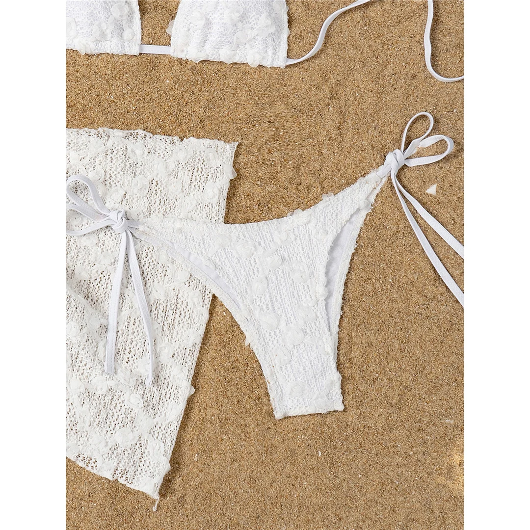 2 Farben, sexy, mit Sarong, Neckholder-Bikini, Damen-Badeanzug, Damen-Badebekleidung, dreiteiliges Bikini-Set, Badeanzug, Badebekleidung, Schwimmbekleidung V6669B – Detail 19