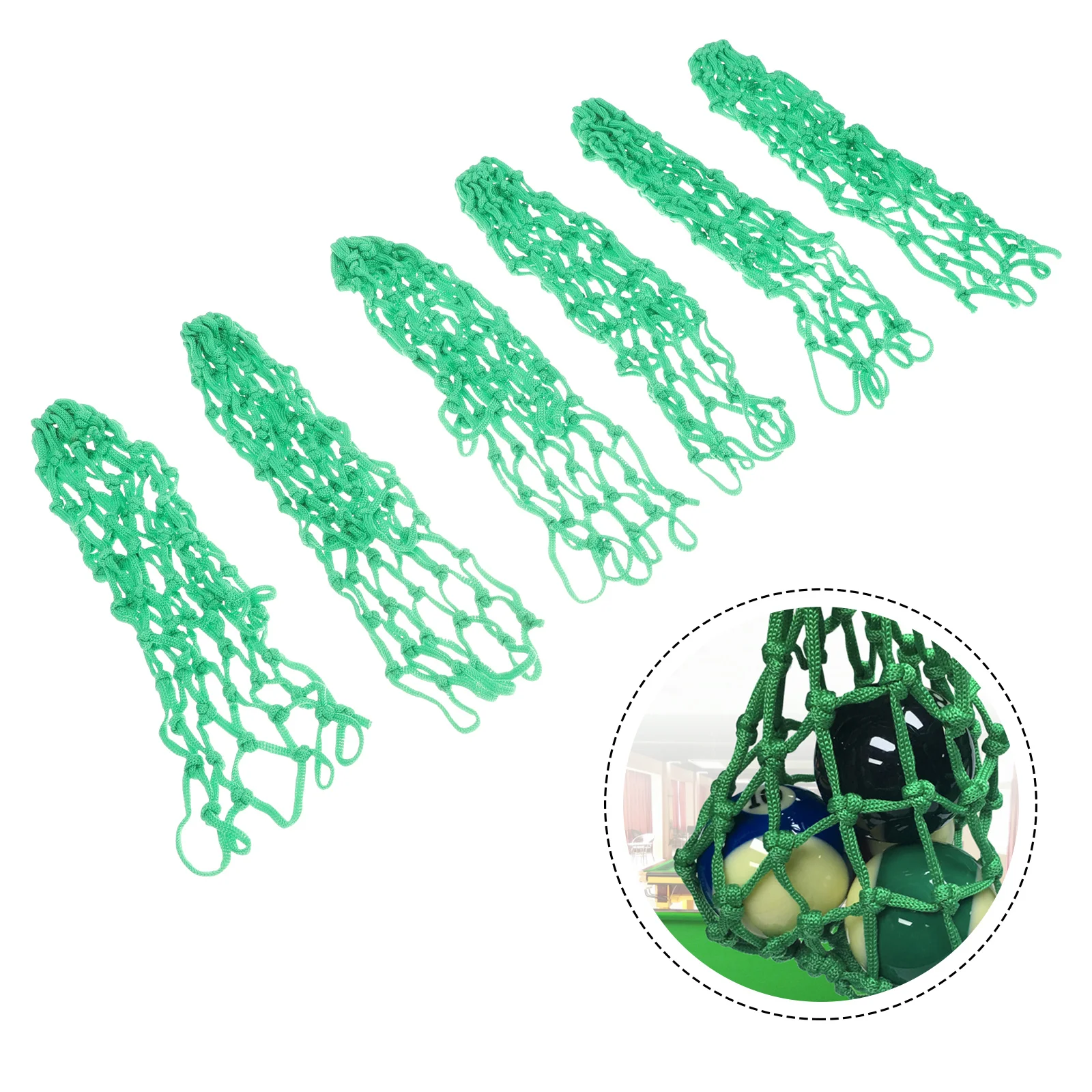 

6 Pcs Billiards Net Bag Drop Bumper Pool Table Holder Ball Holders Mesh Pockets Cotton Snooker Accessories