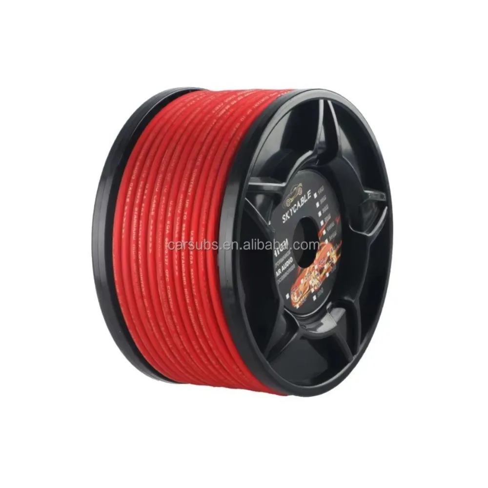 Oxygen-free Copper Audio Cable for Automotive Amplifiers Pure Copper 15 Meters Single Roll 50 Feet OFC 0GA Power Cord