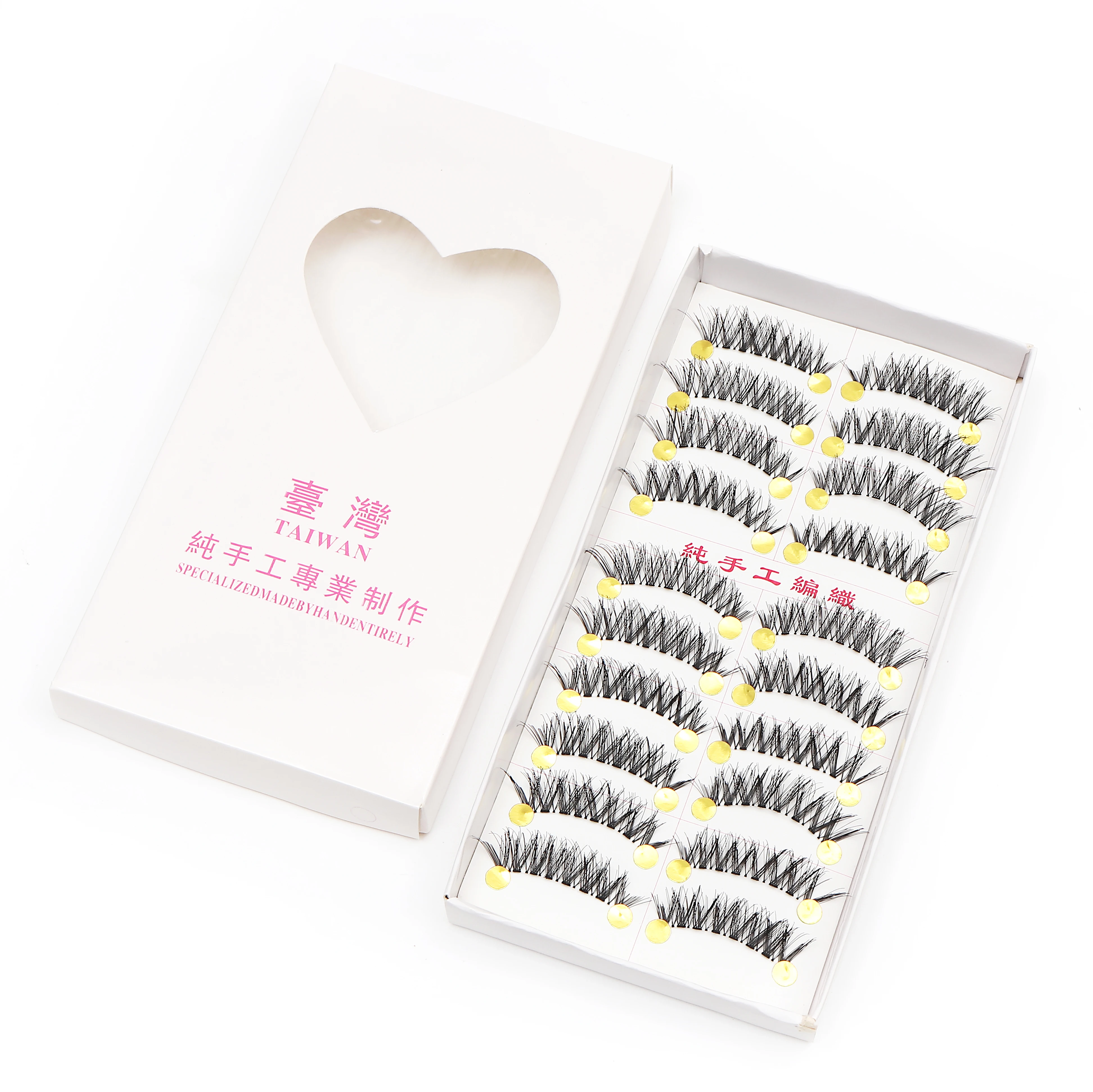 DINGSEN 10 Paar Natürliche Lange Wimpern für Make-up Weiche Kurze Vollstreifen-Wimpern Koreanische Handgefertigte 3D Beste Falsche Wimpern – Detail 10