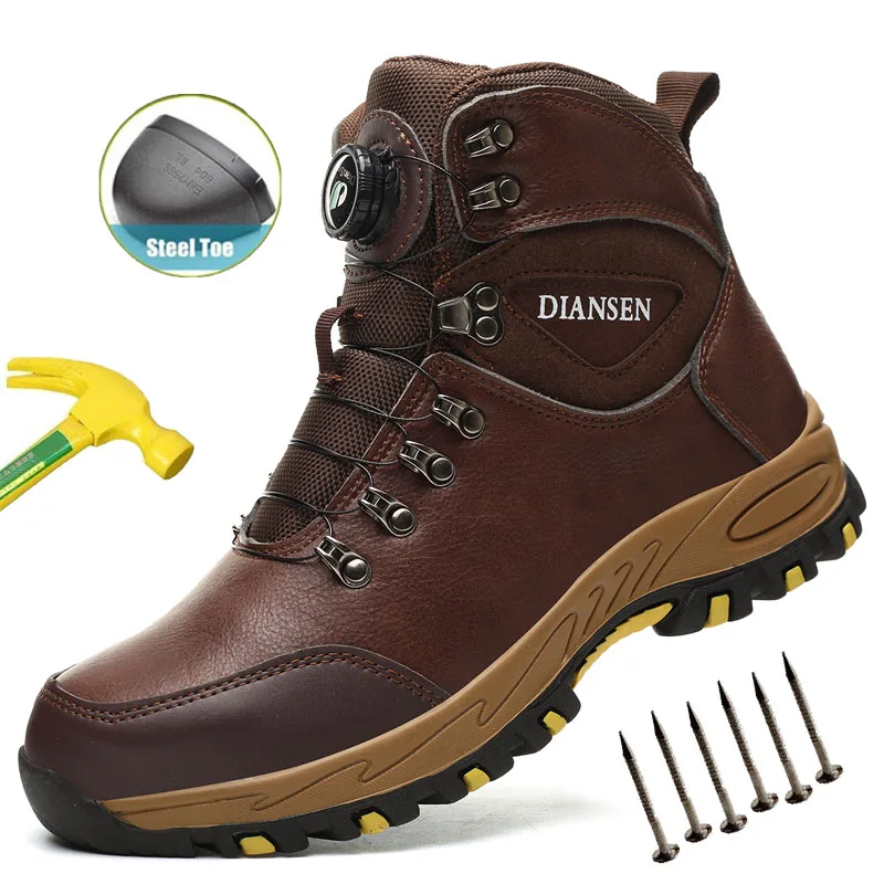 

Safety Shoes Men for Work High Top Boots Anti Puncture Work Shoes With Steel Toe Working Shoes With Protection Waterproof Boots