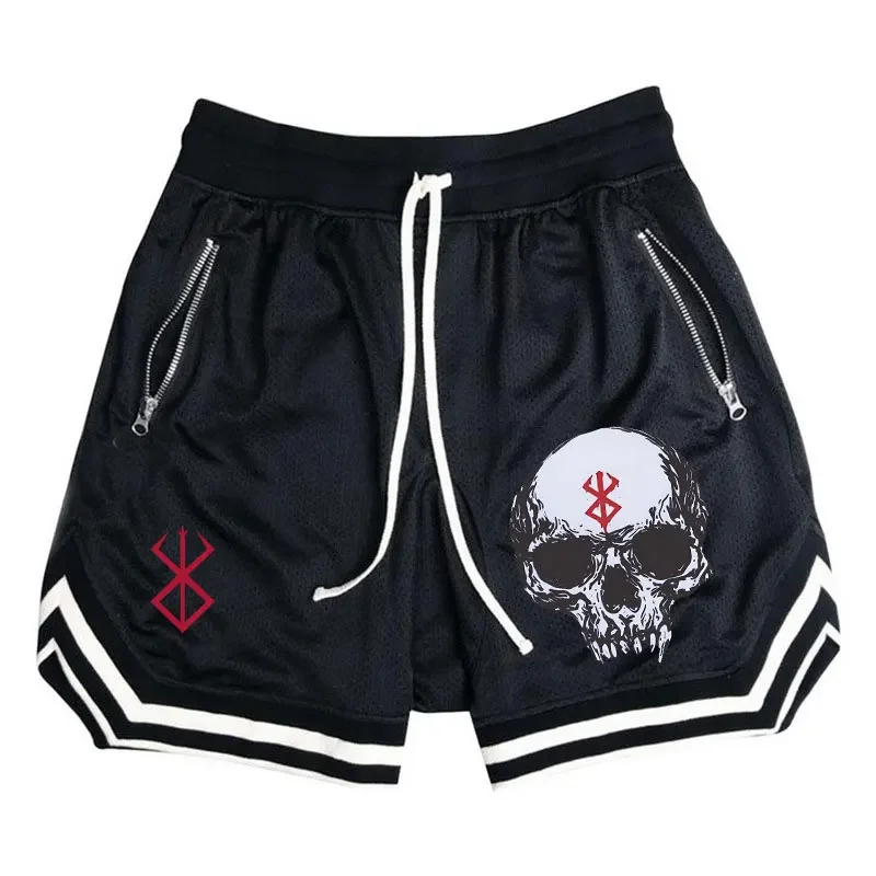 Men\'s Sports Basketball Shorts Anime Berserk Gym Shorts Summer Fitness Joggers Running Casual Breathable Short Pants Male