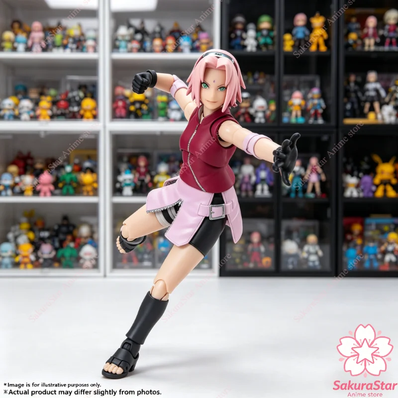 

【In stock】Bandai Original SHF Naruto Sakura Haruno Anime Action Figure Collection Model Kids Toy Gift