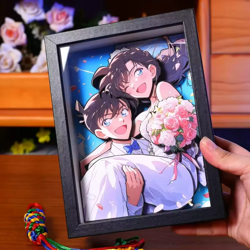 

Anime Detective Conan 3d Dioramas Picture Frame Painting Family Home Decoration Paintings Handmade Shinichi Kudo Festival Gifts
