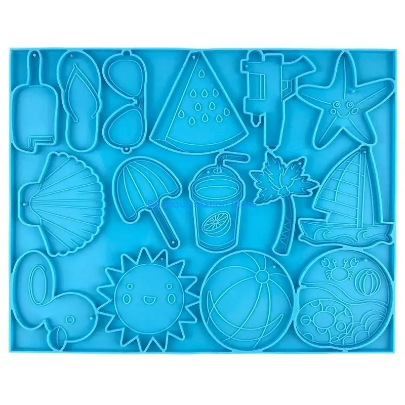 Y55F Keychain Casting Silicone Mold for DIY for Key Chain Pendant Charm with Hanging